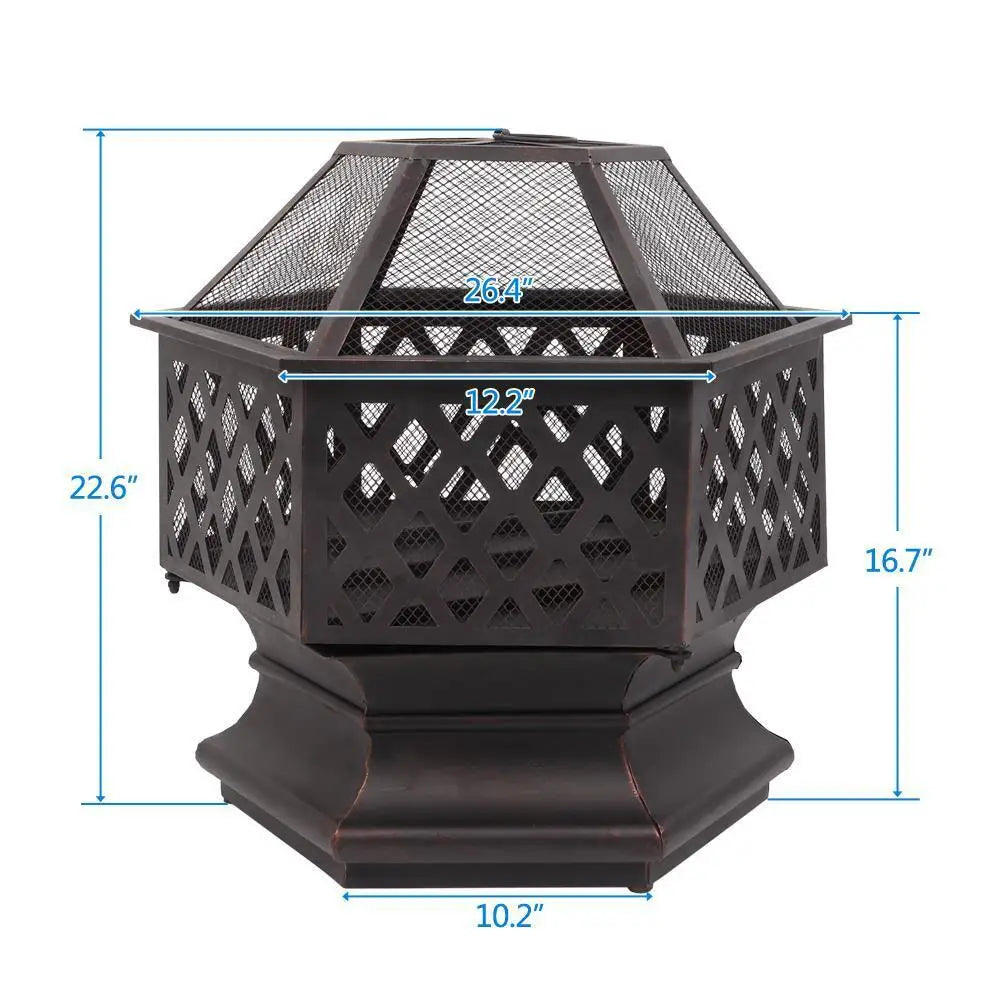 Hex Shaped Patio Fire Pit