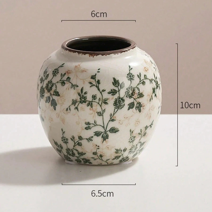 Ice Crackle Ceramic Vase Handmade