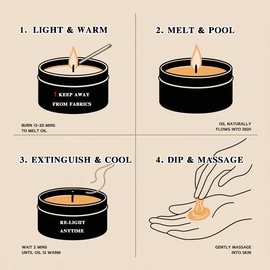2PCS Massage Oil Candles