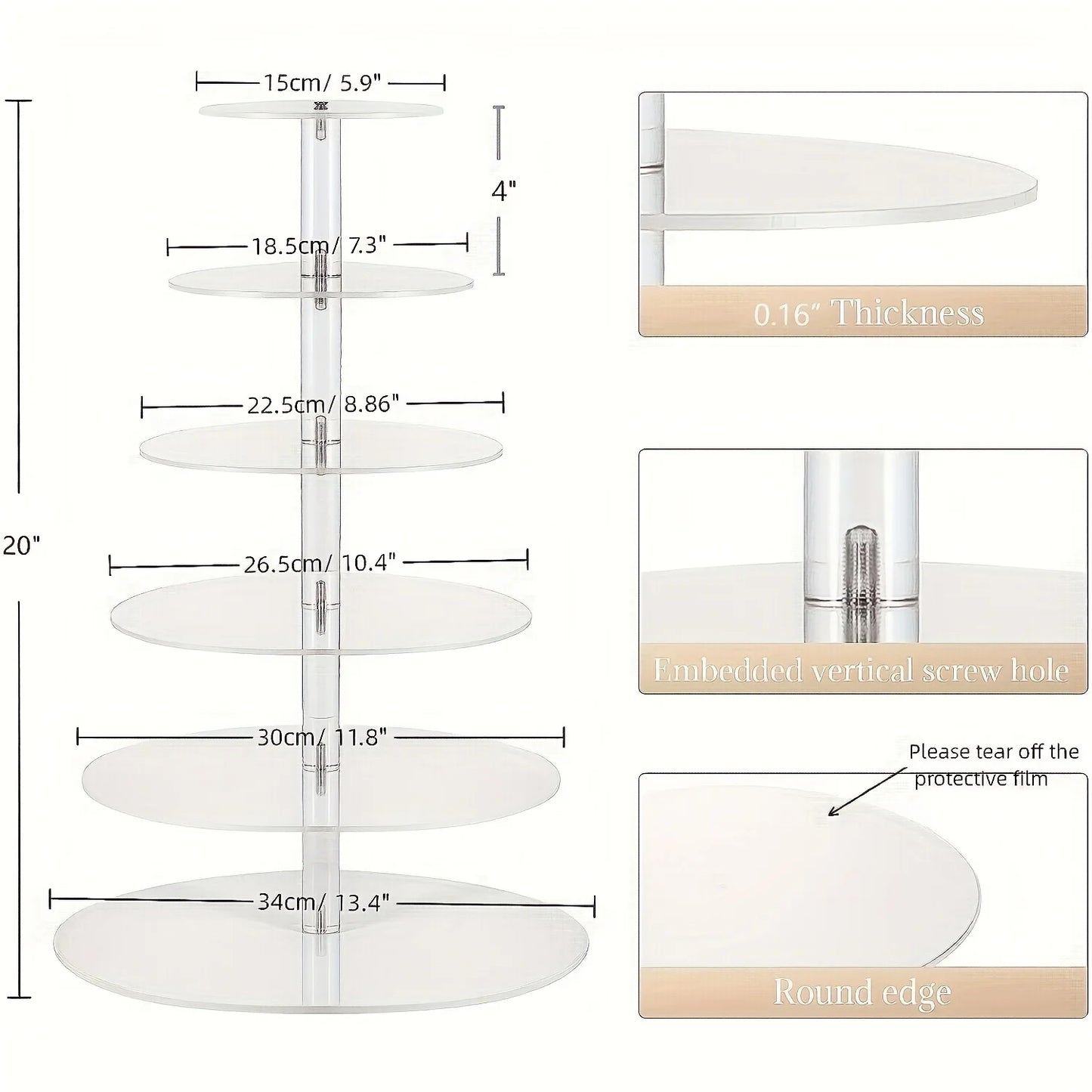 Acrylic 6-layer Cake Rack
