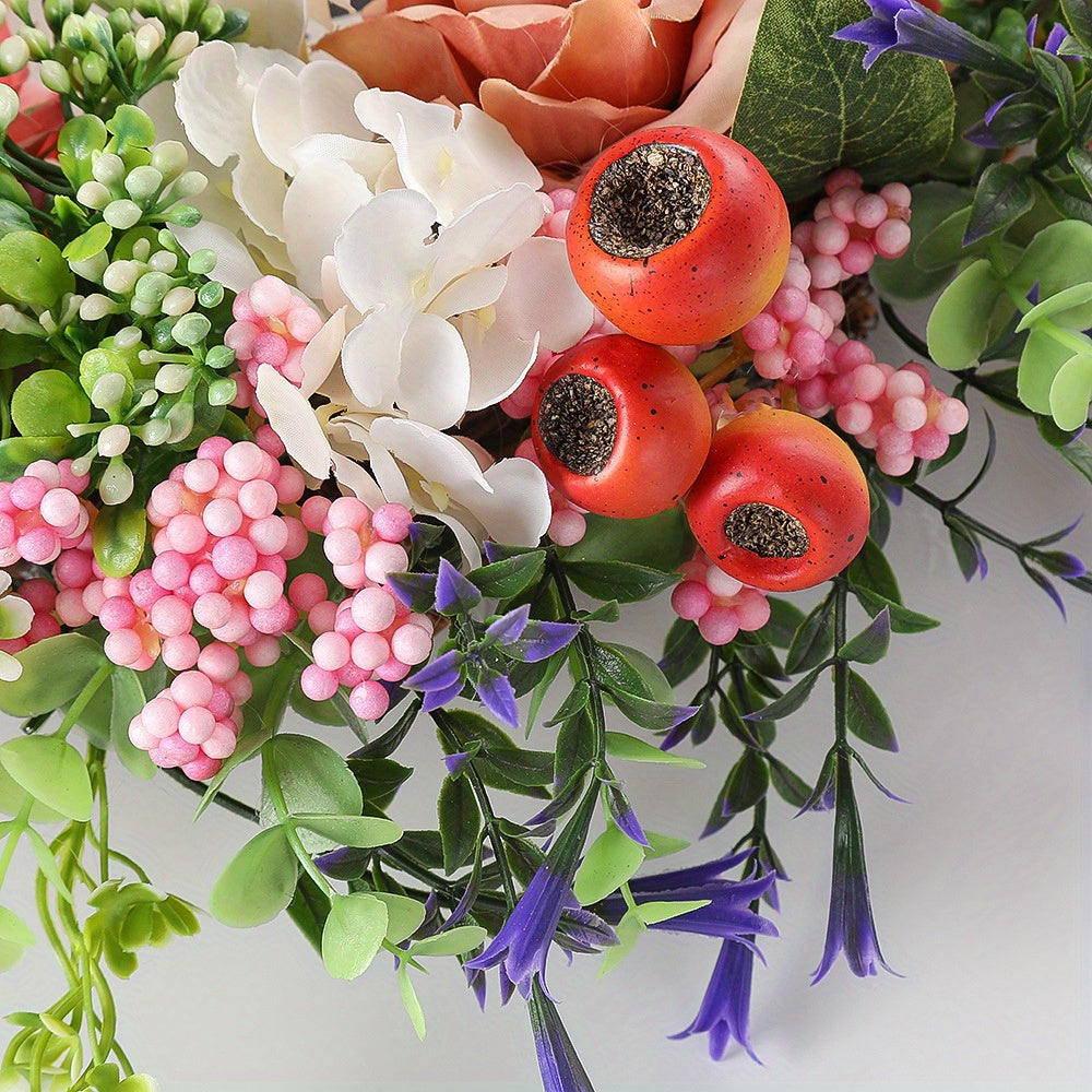 Welcome Sign Wreath for Front Door, 17.7"