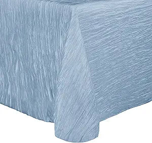 Crinkle Taffeta - Delano 120-Inch Round Tablecloth Ice Blue