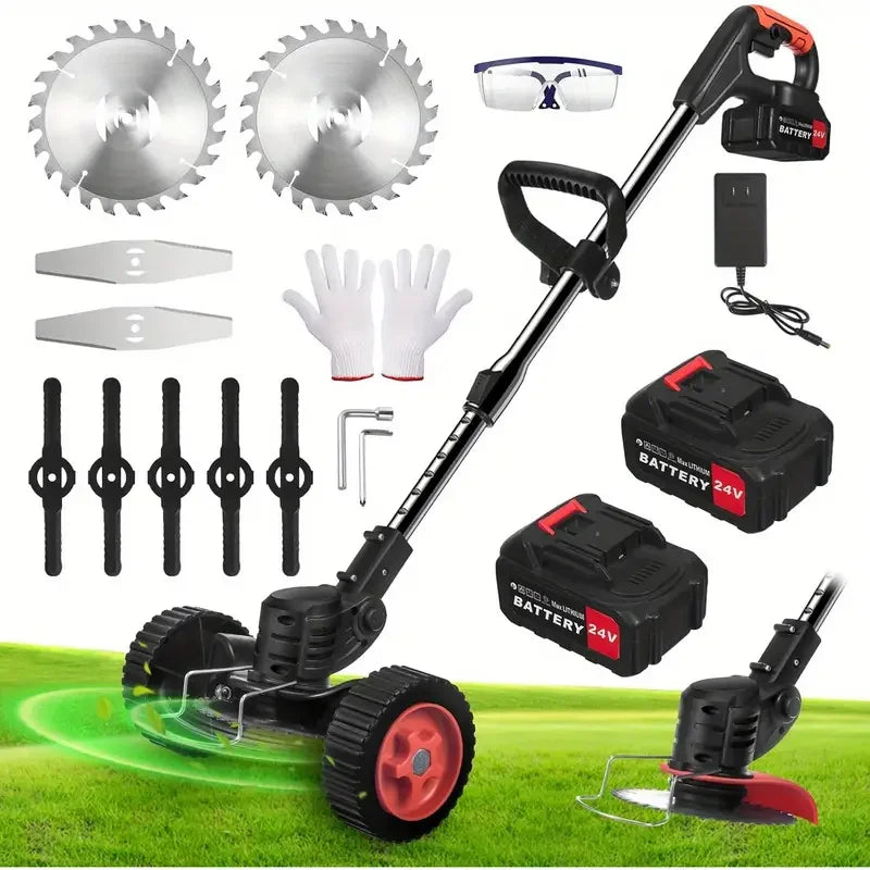 24V Cordless Electric Weed Eater Edger Trimmer Mower
