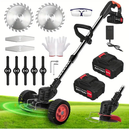 24V Cordless Electric Weed Eater Edger Trimmer Mower