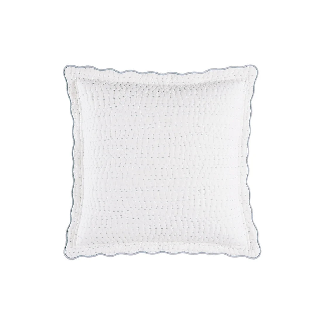 Cotton Hand-Sewn Pillowcase with Scalloped Edge