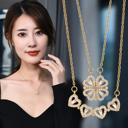 Rose Gift Box Four Leaf Necklace