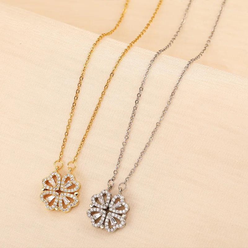 Rose Gift Box Four Leaf Necklace