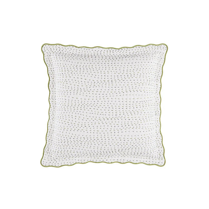 Cotton Hand-Sewn Pillowcase with Scalloped Edge