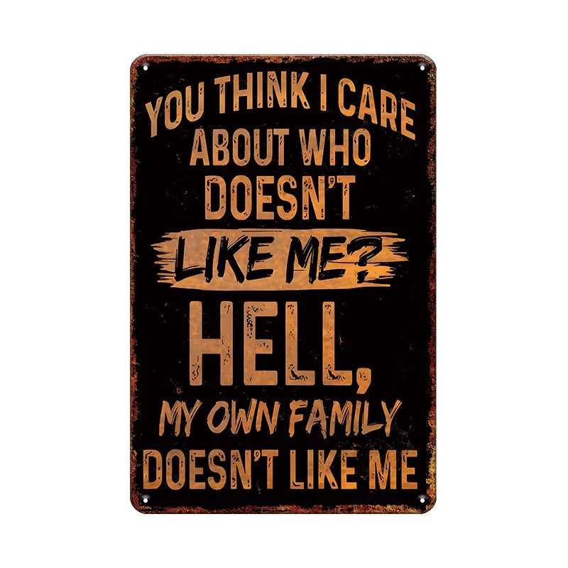 6pcs Funny Quotes Metal Tin Signs