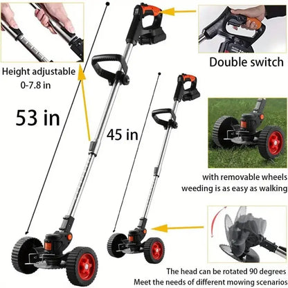 24V Cordless Electric Weed Eater Edger Trimmer Mower