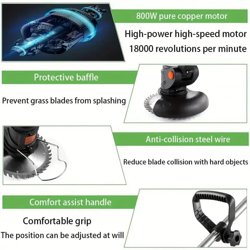 24V Cordless Electric Weed Eater Edger Trimmer Mower