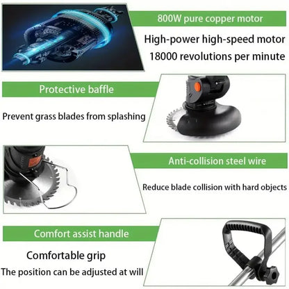 24V Cordless Electric Weed Eater Edger Trimmer Mower