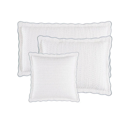 Cotton Hand-Sewn Pillowcase with Scalloped Edge