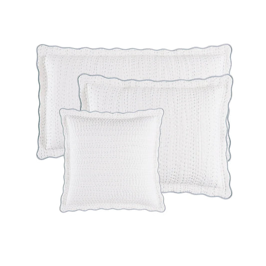 Cotton Hand-Sewn Pillowcase with Scalloped Edge