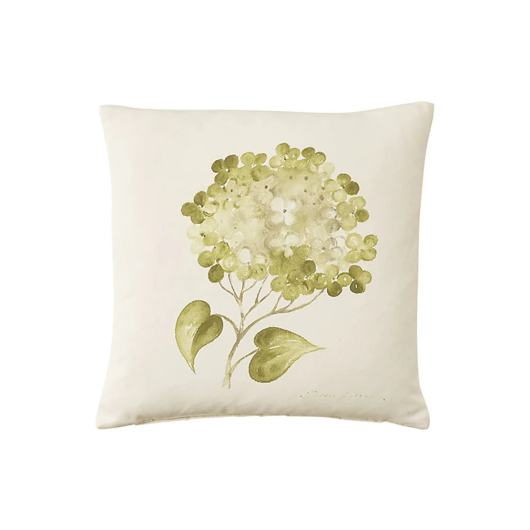 Hand Painted Hydrangea 16x16 Inch Outdoor Pillow Cover
