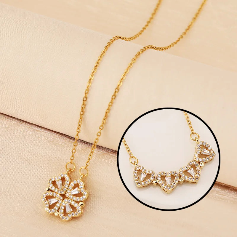 Rose Gift Box Four Leaf Necklace