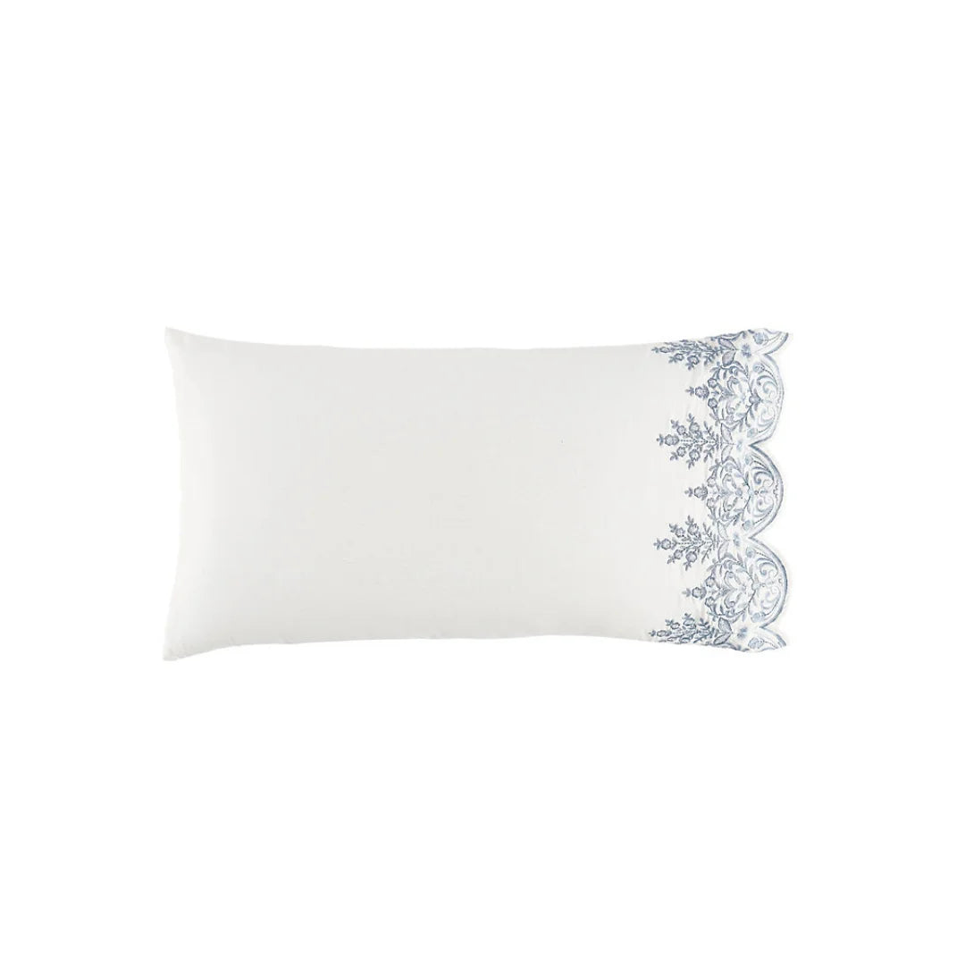 Soft Cotton Embroidered Scallop Edge Pillow Cover