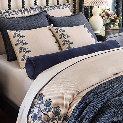 Embroidered Cotton Floral Pillowcase