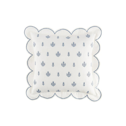 Soft Cotton Embroidered Scallop Edge Pillow Cover