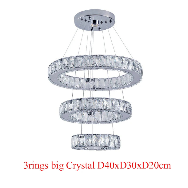 Modern Crystal Chandeliers Ring-Shaped Pendant Lights