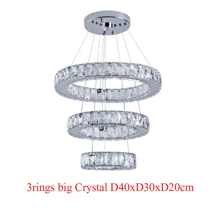Modern Crystal Chandeliers Ring-Shaped Pendant Lights