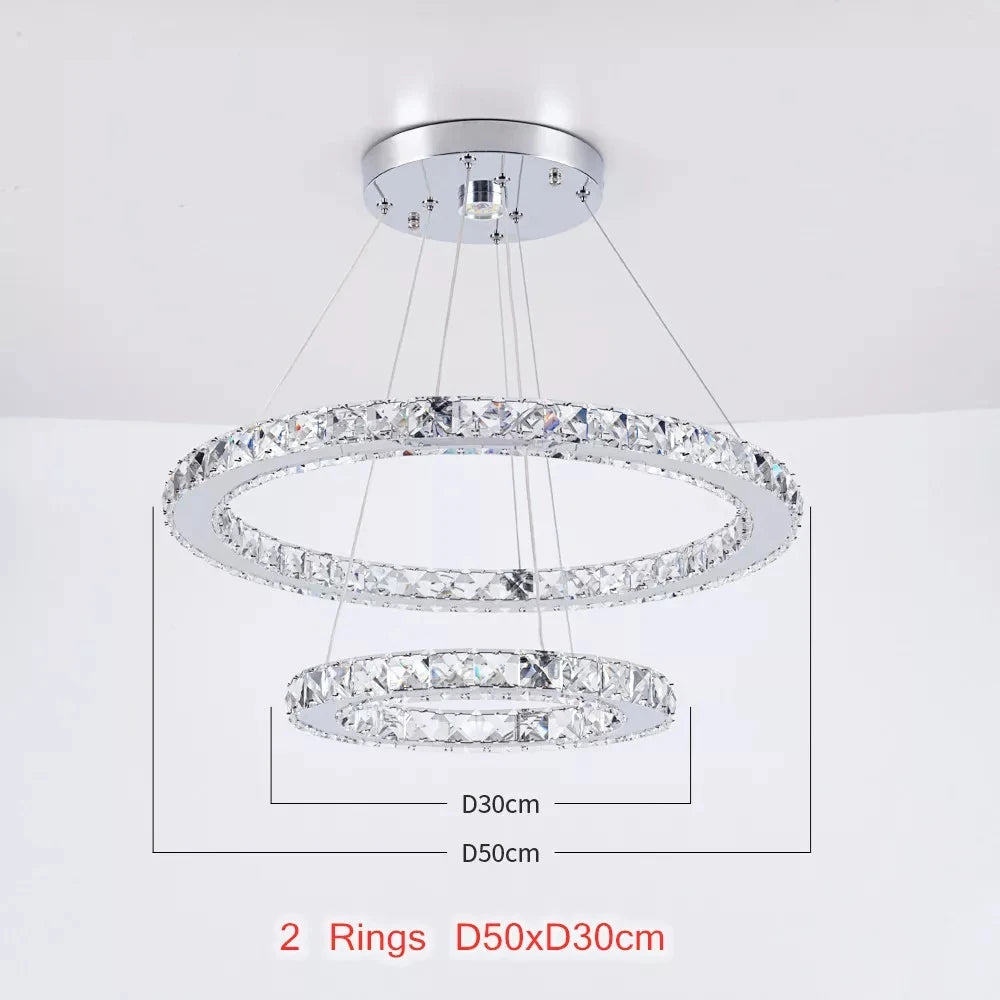 Modern Crystal Chandeliers Ring-Shaped Pendant Lights