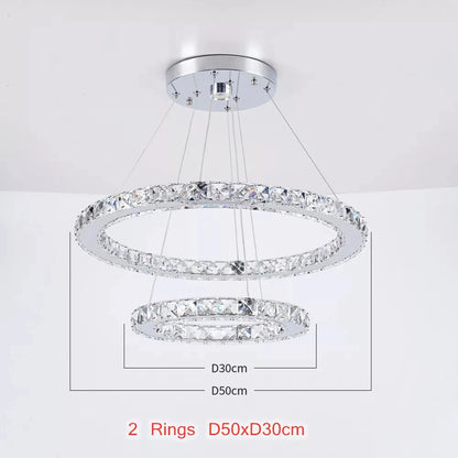 Modern Crystal Chandeliers Ring-Shaped Pendant Lights