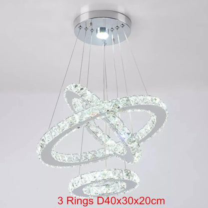Modern Crystal Chandeliers Ring-Shaped Pendant Lights