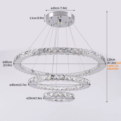 Modern Crystal Chandeliers Ring-Shaped Pendant Lights