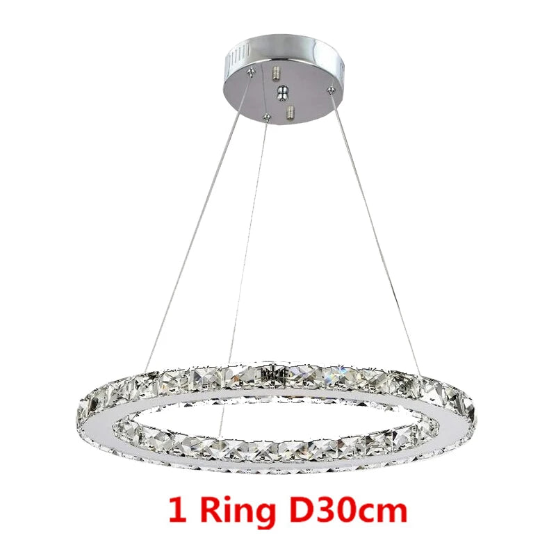 Modern Crystal Chandeliers Ring-Shaped Pendant Lights