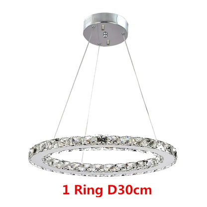 Modern Crystal Chandeliers Ring-Shaped Pendant Lights