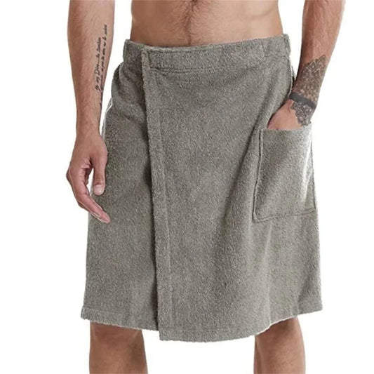 Men's Soft Wearable Bath Towel with Pocket