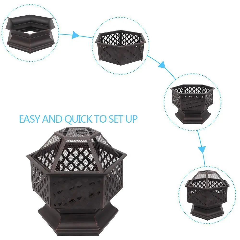 Hex Shaped Patio Fire Pit