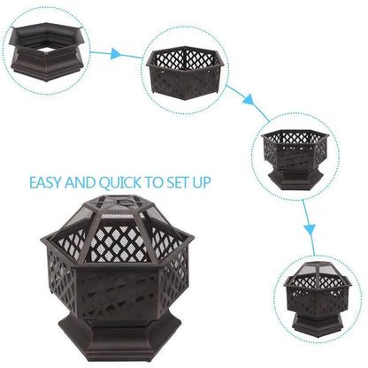 Hex Shaped Patio Fire Pit