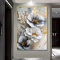 Modern luxury 3D  floral canvas mural, framed