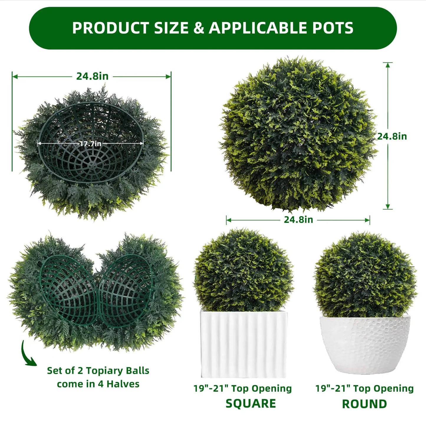 Topiary Balls Artificial Set of 2