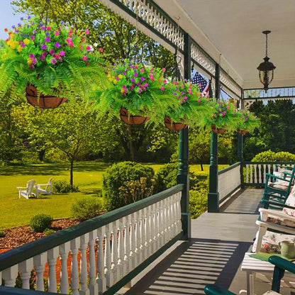 1/ 2/ 3 Pack Outdoor Artificial Faux Hanging Flowers Basket