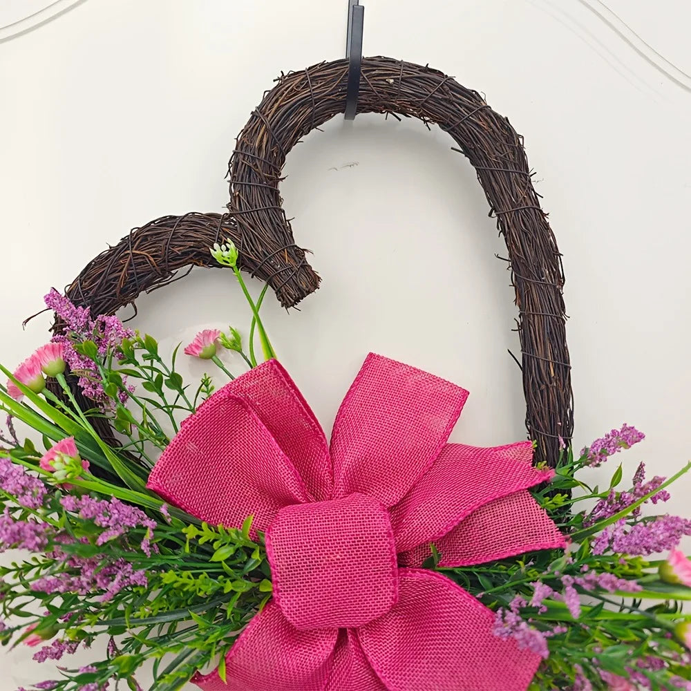 Handmade Artificial Flower Heart Wreath