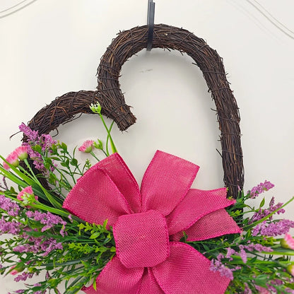 Handmade Artificial Flower Heart Wreath