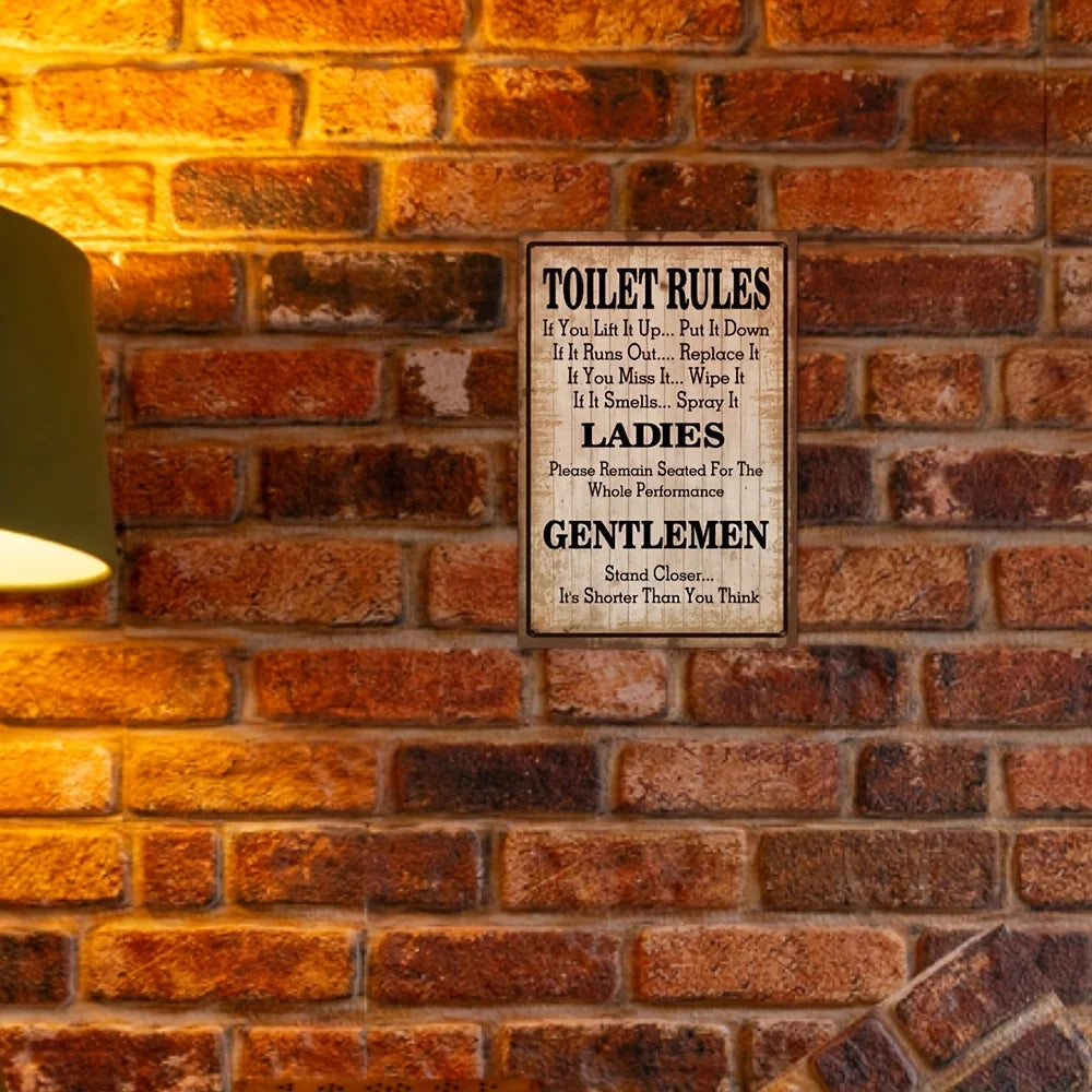 Toilet Rules Metal Tin Sign Vintage Plaque