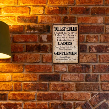 Toilet Rules Metal Tin Sign Vintage Plaque