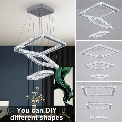 Modern Crystal Chandeliers Ring-Shaped Pendant Lights