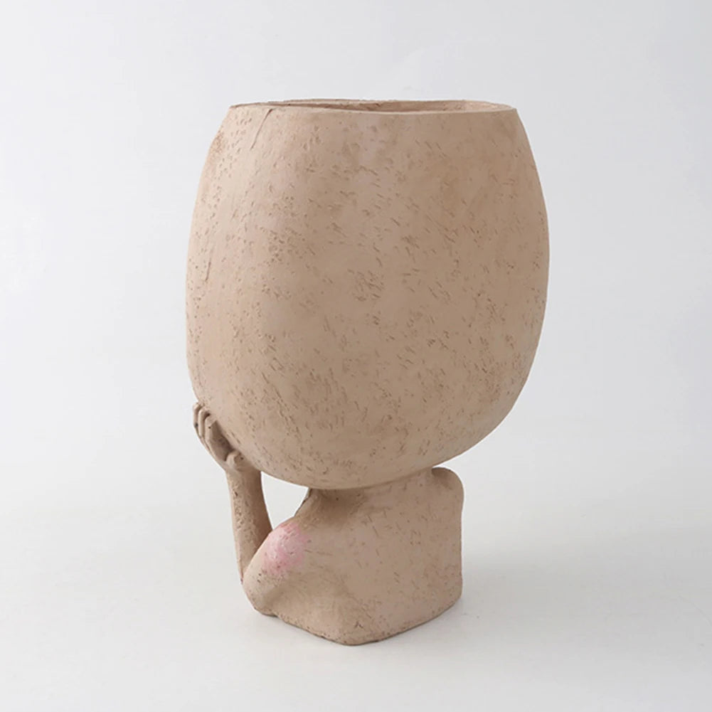 Girls Face Head Flower Pot