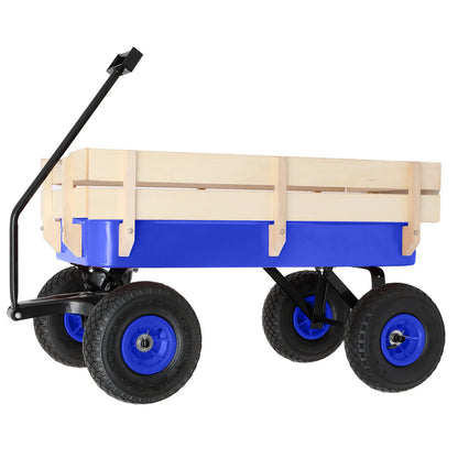 Heavy Duty Steel Wooden Side Cargo Wagon