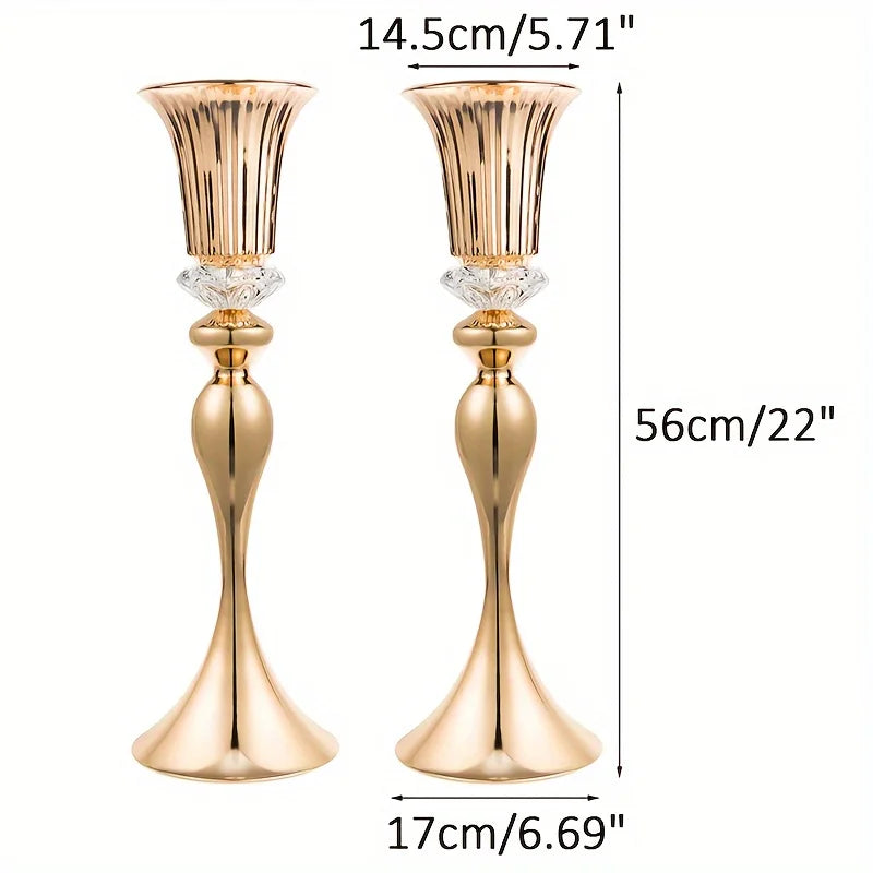 Set of 2/10 Crystal Flower Stands Centerpiece Vases