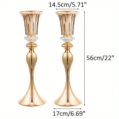 Set of 2/10 Crystal Flower Stands Centerpiece Vases