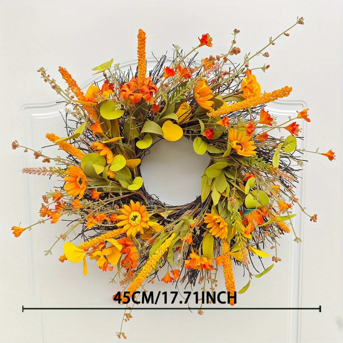 17.7" Fall Wreath for Front Door