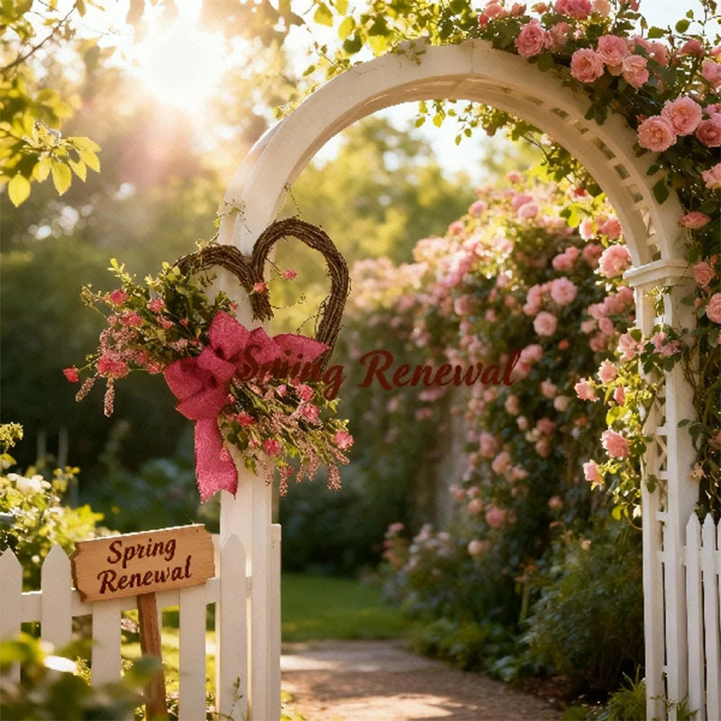 Handmade Artificial Flower Heart Wreath