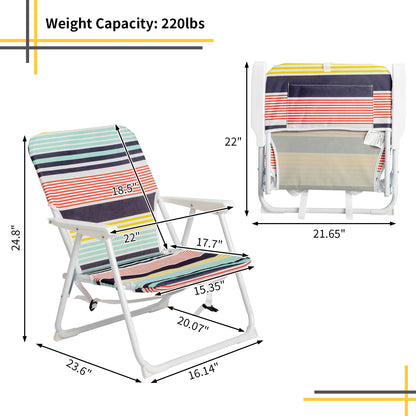 Oxford Cloth White Beach Chair
