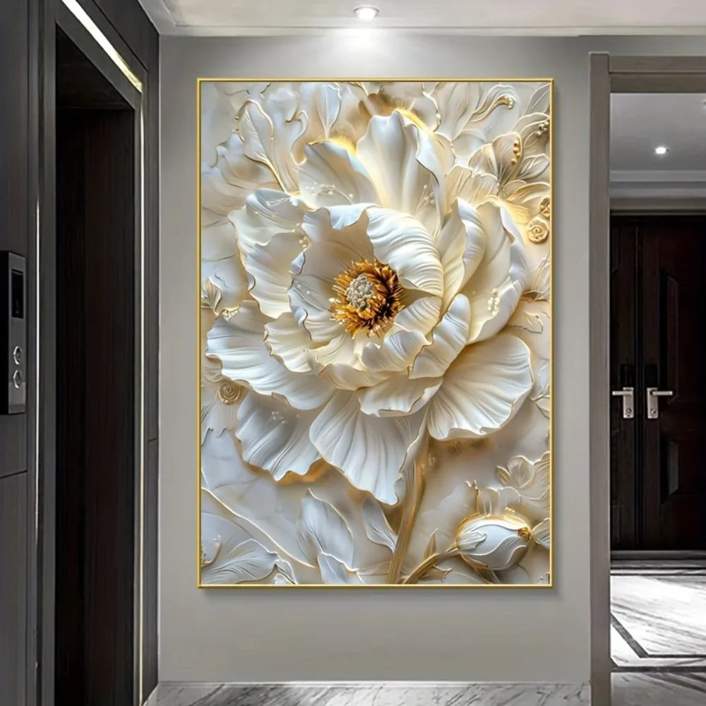 Modern abstract floral canvas art prints, frameless
